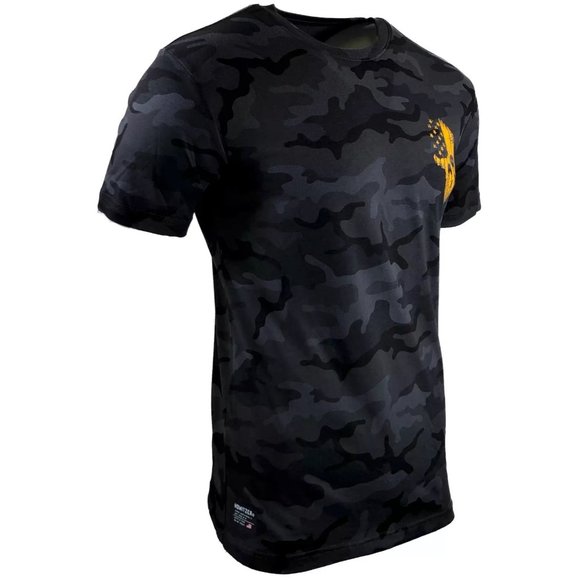 Howitzer Style Men's T-Shirt LIBERTY OR DEATH Black Camo Military Grunt - Picture 6 of 12